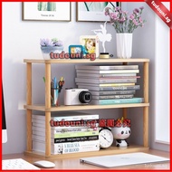 Free shipping Desk Storage Laptop Stand Contracted Creative Shelf Rack Simple Table Small Bookshelf Multi-layer Storage Office Solid Wood Pole Partition Multi-functional EEY3