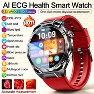 2026 New AI ECG Smartwatch Men's Smart Watch Accurate Heart Rate BP Blood Lipids Uric Acid Health Wa