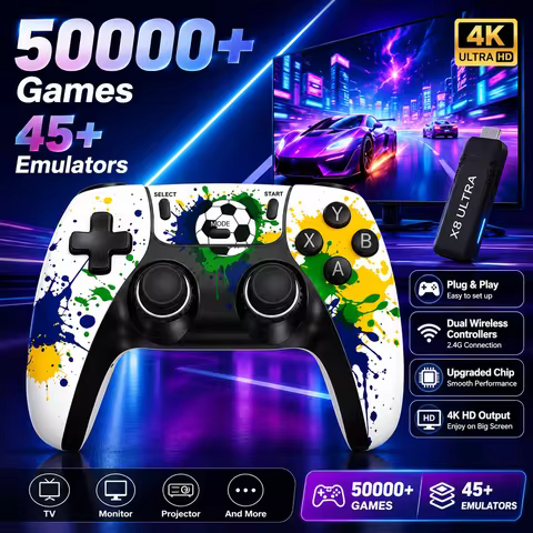 X8 Ultra Football Custom Game Stick4K HDMI Retro Game Console Plug and Play Built-in 50000+Classic G