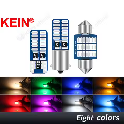 KEIN 10PCS 12V 24V C5W Led Bulb C10W T10 Festoon BA9S 28mm 31mm 36mm 39mm 41mm Car Interior Light Tr