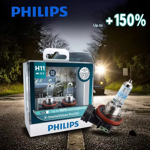 Philips X-treme Vision Pro150 H11 12V 55W PGJ19-2 +150% Bright Car Bulbs Halogen Headlight Genuine O