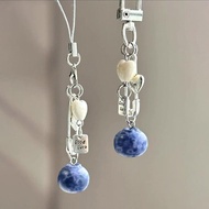 Inspring Blueberry Dudu Handmade Mobile Phone Pendant Beaded Necklace Camera Pendant Cute Ins Girly 