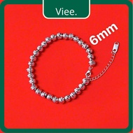Women's 6mm stainless steel ball bracelet, not black, 16cm long DT115