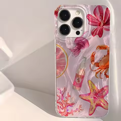 For Xiaomi 14T Cases 14t Pro Mi 11 lite 5G NE Poco X5 X3 X6 M6 Pro 4G Cute Pink Starfish Jellyfish C
