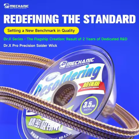 MECHANIC Dr.X Pro Desoldering Braid Wick 1.5/2/2.5/3/3.5mm Tin Absorbing Solder Remover Wire for Mob