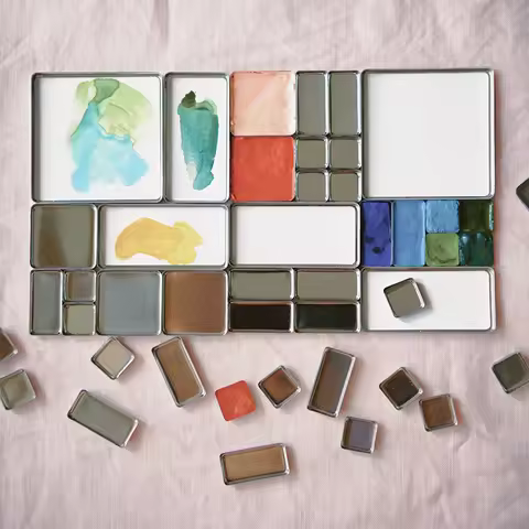 1/2/5/10Pcs 0.5ml/1ml/2m Portable Watercolor Palette Combination Color Palette Moisturizing Palette 