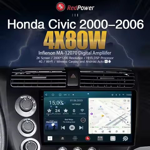 Redpower HiFi car radio for Honda Civic 2000-2006 DVD Player Bluetooth video screen 2 din DSP CarPla
