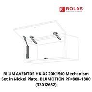 Top BLUM AVENTOS HK-XS 20K1 Mechanism Set in Nickel Plate, BLUMOTION