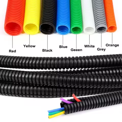 2/5/10M 8 Colors AD 7.5~34.5mm PP Corrugated Tupe Plastic Pipe for Auto Wire Motorcycle Engine Elect