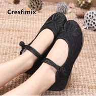 【CC】 Cresfimix Mocasines Mujer Weight Floral Ballet Shoes Buckle Anti Skid B5521