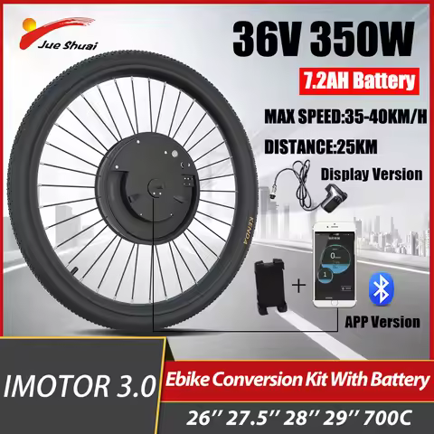 24"-29" 700C iMortor 3 Wireless E Bike Wheel Kit 350W Front Motor 40KM/H Electric Bike Conversion Ki
