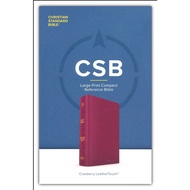 CSB Large Print Compact Reference Bible, Cranberry Soft Imitation Leather