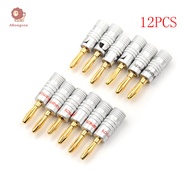 abongsea 12Pcs Golden Nakamichi Speaker Banana Plug Connector Adapter Connectors Nice