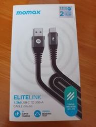 Momax DTA10 Elite Link USB A 至USB-C 5A 連接線 充電線 Type C  (1.2M)