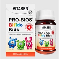 VITASEN PRO-BIOS Bifido Kids Probiotics Chewable Tablet 30's / 3 x 30's