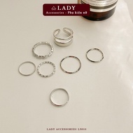 [SET OF 7 RINGS] Set of 7 women's rings with elegant basic design, Lady Accessories jewelry Accessor