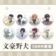 Bungo Stray Dogs Cute Badge 58mm Osamu Dazai Atsushi Nakajima Tinplate Brooch Anime Merch