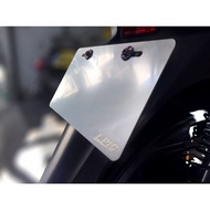 EPIC License Plate Reinforced Bottom Protection Back New Style Seven-Code Small White Iron