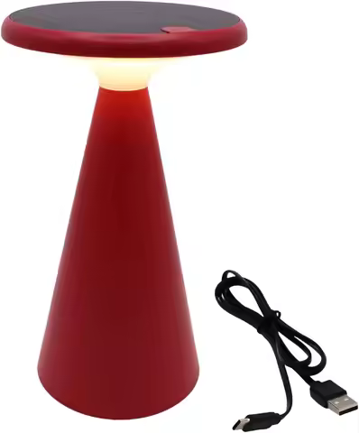 Portable Solar LED Mushroom Lamp - 1.6W 160lm 2700K - 45H Battery - IP44 - Red