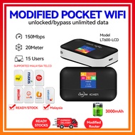 【No hotspot limited】 4G LTE 150Mbps LT600 Modified mifi router Pluggable SIM Card LCD Wifi Router Ty