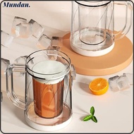 MUNDAN Liquid Refrigerator Frozen Cup, Double Layer with Handle Ice Cold Beer Glass, Home Thickened 