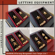 MERAH Irjen pol Brigjen pdh rank, shiny mica, regular trim, red trim, embroidery, high police office