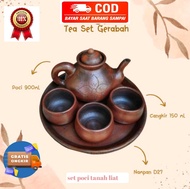 POCI SET TANAH LIAT / TEA SET GERABAH / TEKO SET TANAH LIAT NATURAL ALAMI