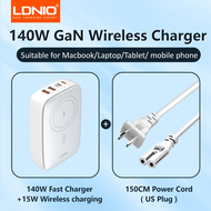 LDNIO 140W 6 In 1ที่ชาร์จแบบไร้สาย GaN 65W USB C PD QC USB A สถานีชาร์จแบบรวดเร็ว6 In 1เครื่องชาร์จต