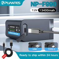 Puantes เหมาะสําหรับแบตเตอรี่กล้อง Sony NP-F990 F970 เติมแสงจอภาพการส่งภาพ F980 กล้องบันทึกแบตเตอรี่