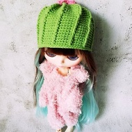 Blythe hat crochet green Cactus
