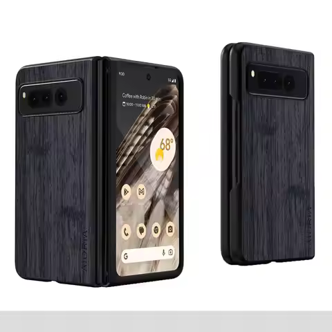 Case for Google Pixel Fold 5G funda bamboo wood pattern Leather new phone cover Luxury coque for Goo