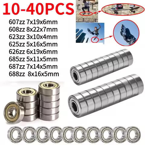 10-40pcs Ball Bearings 607zz 608zz 623zz 625zz 626zz 685zz 687zz 688zz High Carbon Steel Bearing For