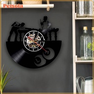 Vinyl Record Wall Clock Vinyl Record Clock Arabic Numeral Art Night Light Vinyl Wall Clock for Bedro