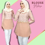 Maleesa-Blouse Muslimah Labuh Tunic,Blouse Muslimah Lace,Tunik Blouse Ironless,Muslimah Tunic Long B