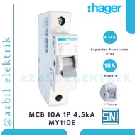 Hager MCB 10 Ampere 1 Phase 4.5 kA [Original]