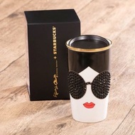 Alice + Olivia X Starbucks 斯華洛黑水晶瓷杯