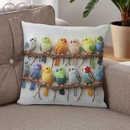 2D printing  Pillow Cover Square Size with Cute Bird Pattern for Bedroom/Living Room Home Decoration