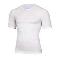 WSY  Men Shaper Cooling T-Shirt With Short Nylon Compression Sleeve Shirt Top Body Shaper MensT-shir