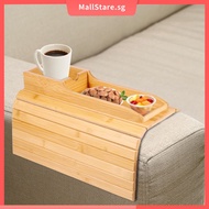 Couch Cup Holder Natural Bamboo Sofa Armrest Tray Foldable Sofa Cup Holder Anti-Slip Couch Arm Cup H