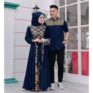 gamis batik kombinasi polos terbaru 2022 modern couple baju muslim diskon]