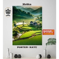 HIASAN DINDING KAYU 30x40 VIEWED IMAGE WALL DECORATION/WOODEN POSTER IMAGE/SPRING POSTERS/WALLDECOR