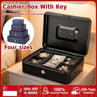 Metal Cash Box/Money Organizer/Double Layer with Tray Coins And Jewel Deposit safety box