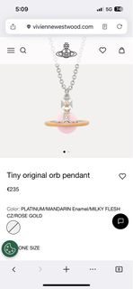 Vivienne Westwood tiny orb 粉紅色橙色 milky flesh/rose gold