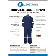 HOUSTON GREEN COLOUR FIRE RETARDENT FR SAFETY JACKET WITH PANTS-KALIS API