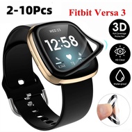 2-10Pcs Tempered Glass For Fitbit Versa 4 3 Sense 2 Luxe Curved Black Edge Watch Screen Protector Fo