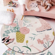 Circle Round Floor Mat Soft Carpet Anti Slip Colourful Cute Ins Floor Mats Bedroom
