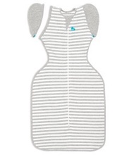 LOVE TO dream - SWADDLE UP™ 專利設計多功能蝶形包巾 (可拆抽) - 灰色1.0TOG 中碼