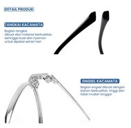 Ready Kacamata Minus Titanium Elastis Frame Bulat Pria Wanita - Iooi