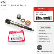 (KOJ) PACKAGE OF 3 TYPES OF PULLY ASSEMBLY + BRASS BEARING + PULLEY BEARING GENIO BEAT NEW / LED / D
