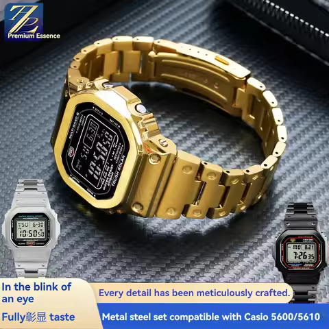 For Casio Small Square Watch DW5600 GW-5000 DW5000 GW-M5610 G-5600 Modified Metal Case Stainless Ste